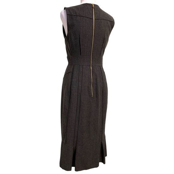 Magaschoni | NWOT Sleeveless Midi Sheath Dress in Charcoal Gray Size 2 - Picture 7 of 16